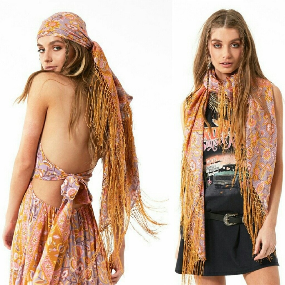 NWOT Spell & The Gypsy Collective Lolita Lurex Scarf Square- One Size
